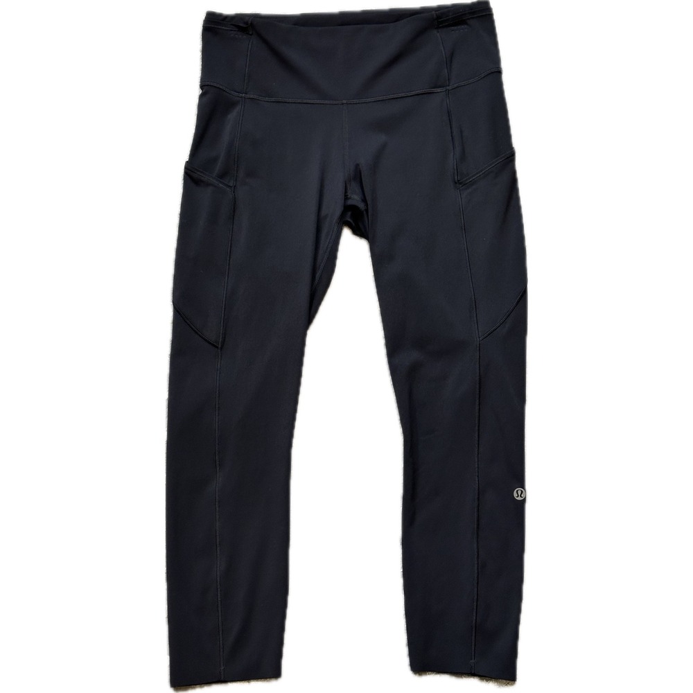 Lululemon Fast and Free High-Rise Crop II 23" Non-Reflective Size 8 Black Nulux